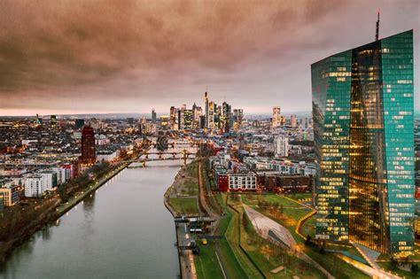 Frankfurt Am Main Top View Aerial Photography With Drone Stock Image