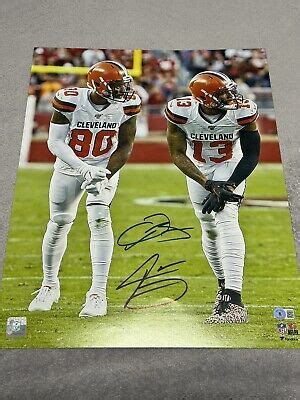 Odell Beckham Jr Jarvis Landry Auto Signed Browns 16x20 Photo Beckett