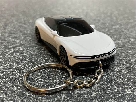 Delorean Alpha Keychain White Ev Hot Wheels Matchbox Etsy