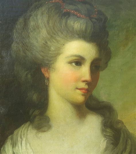 Proantic Portrait De Femme Fin XVIII école Anglaise Huile Sur Toil