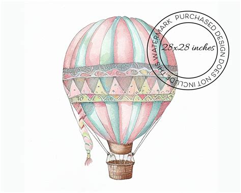 Hot Air Balloon Clipart Set Pastel Pink Balloon Watercolour Balloons Clipart For Cards