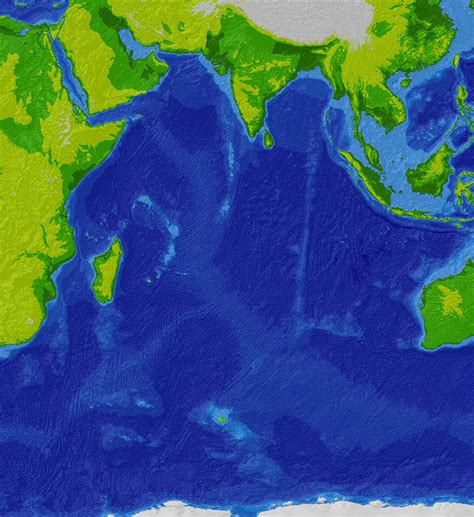 Topographic Bathymetric Map Of The Indian Ocean Region Based On