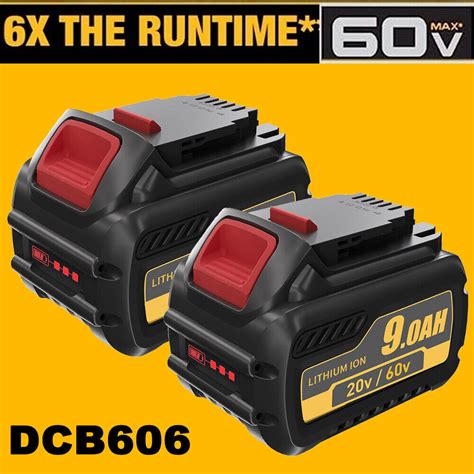 New DCB609 2 DCB606 For DEWALT FLEXVOLT 20V 60V 9000mAh MAX Lit Ion