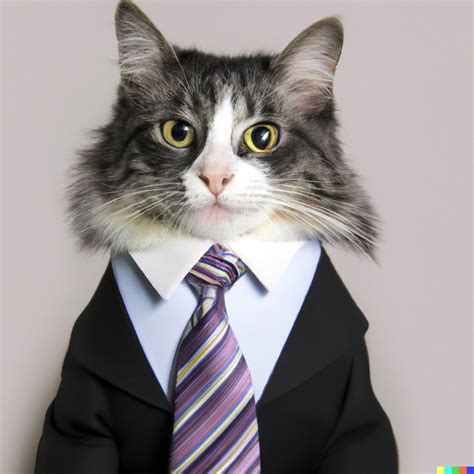 A Cat Wearing A Suit And Tie DALLE2 R Bigsleep