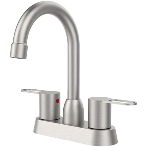 Fapully 4 In Centerset 2 Handle Bathroom Faucet In Spotshield Brushed