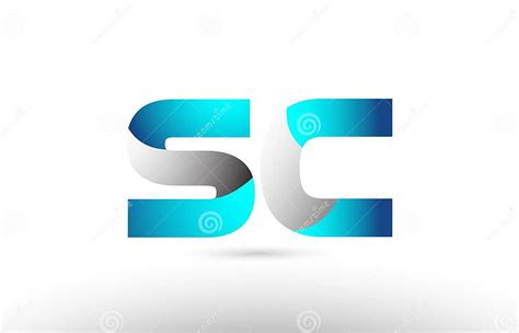 Grey Blue Alphabet Letter Sc S C Logo 3d Design Stock Vector Illustration Of Corporate