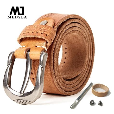 Medyla Cintur N De Cuero Con Hebilla De Metal Duro Para Hombre Cintur N