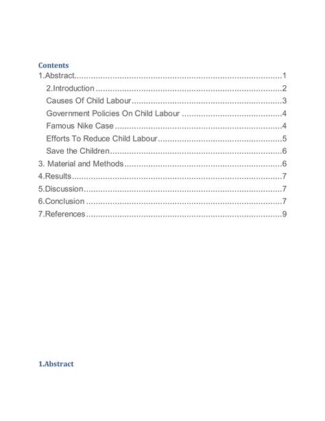 Child Labor In Pakistan | DOCX