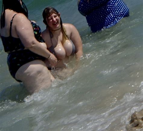 Busty Bbw Girl Couldn T Contain Huge Boobs In Bikini Pt 2 Beach Bikini Forum