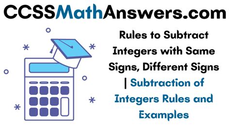 Rules To Subtract Integers With Same Signs Different Signs