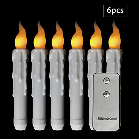 Pack of 6 Remote Control LED Candles,Battery Flameless Candles With ...