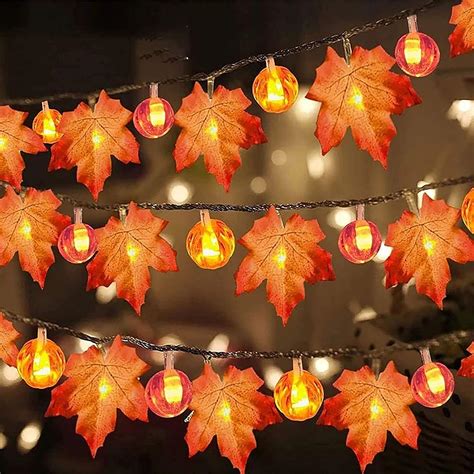 Feuilles d érable guirlandes lumineuses décoration d automne guirlande