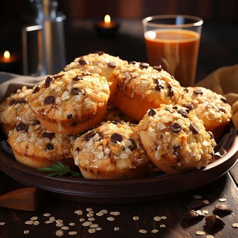 Premium Ai Image Oatmeal Muffin Day