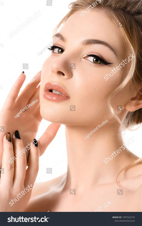 Naked Beautiful Blonde Woman Makeup Touching Stock Photo 1787322272 Shutterstock