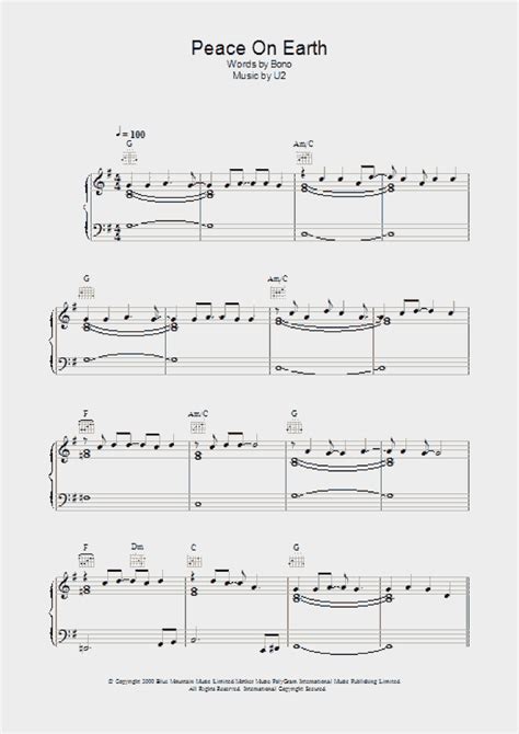 Peace On Earth Piano Sheet Music Onlinepianist