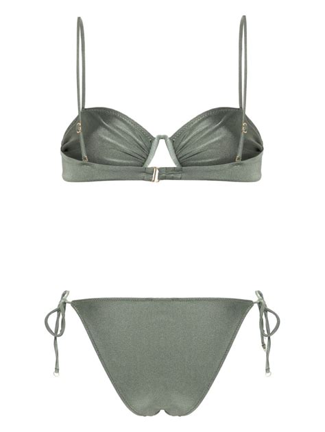 Noire Swimwear Monowire Satin Bikini Set Farfetch