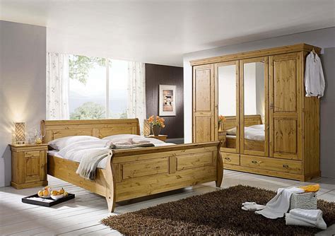 Massivholz Schlafzimmer Komplett Set Kiefer Massiv Holz Honig