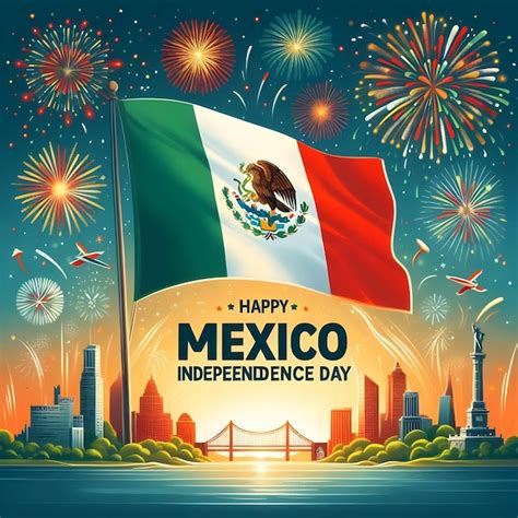 mexico independence day poster vector illustration premium ai