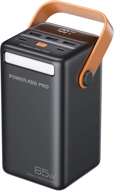 POWERΛDD PRO 50000mAh 65W Fast Charging Power Bank for Laptop with 4 ...