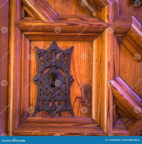 Vintage Keyhole With An Antique Metal Frame Stock Photo Image Of