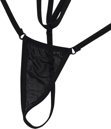 DPois Women Sexy Sling Shot Sheer Micro Bikini Lingerie G String Weedy Thongs Underwear