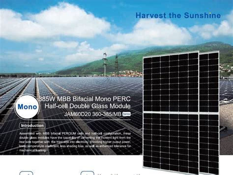 YES Solar Panneau Solaire 385W MBB Bifacial Mono PERC Half Cell Double