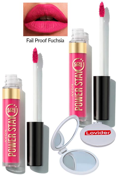 Avon Power Stay Likit Mat Ruj - Fail Proof Fuchsia 2'li + Lovider Cep