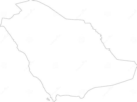 Saudi Arabia Outline Map Stock Vector Illustration Of Atlas 317468534