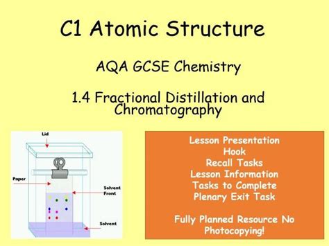 GCSE AQA Chemistry 1 4 Fractional Distillation And Chromatography Full