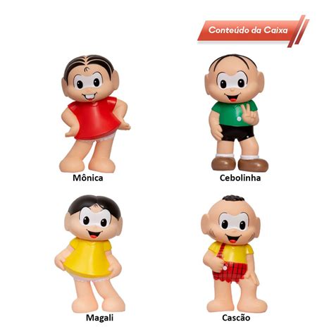 Turma Da Monica Toys - Kit Turma Da Mônica 18cm Zippy Toys Coleção 100% Vinil - Outlet Mundial