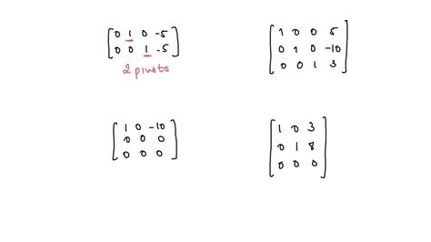 SOLVED: Determine how many pivots each of the following matrices have ...