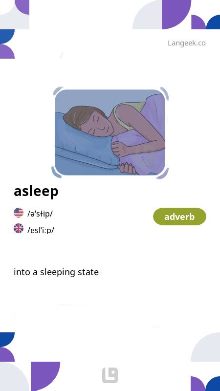 definition meaning  asleep picture dictionary