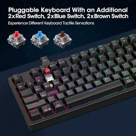 Amazon Ca Koorui Rgb Backlit Hot Swap Mechanical Keyboard Wired Keys W Volume Knob Uk