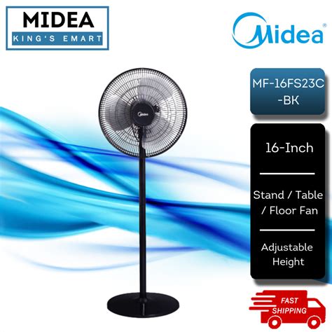 Midea 16 Stand Fan Black MF 16FS23C BK 4 In 1 Multi Function Table