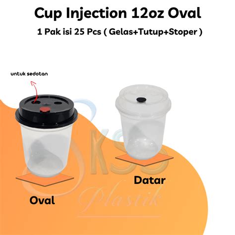 Jual Cup Pp Injection Oval Ml Oz L Gelas Plastik Boba Cheese Tea