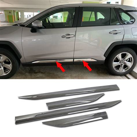 Abs Chrome Body Door Side Molding Cover Trim Fits Toyota New Rav