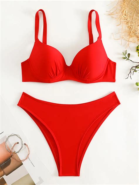 Bikini Brasile O Con Aros Para Mujer Traje De Ba O Con Sujetador De Dos Piezas