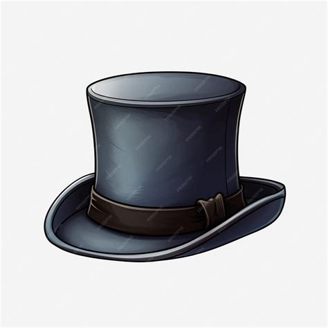 Premium Ai Image Top Hat 2d Cartoon Illustraton On White Background