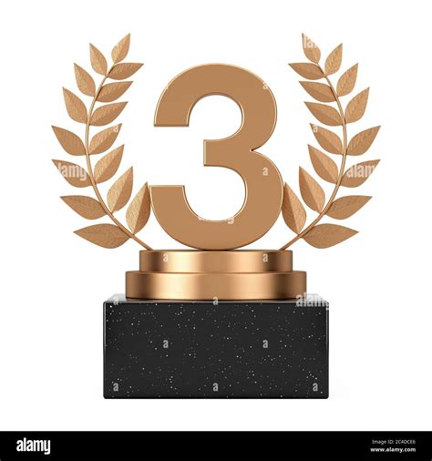 Winner Award Cube Bronze Laurel Wreath Podium Stage Or Pedestal With