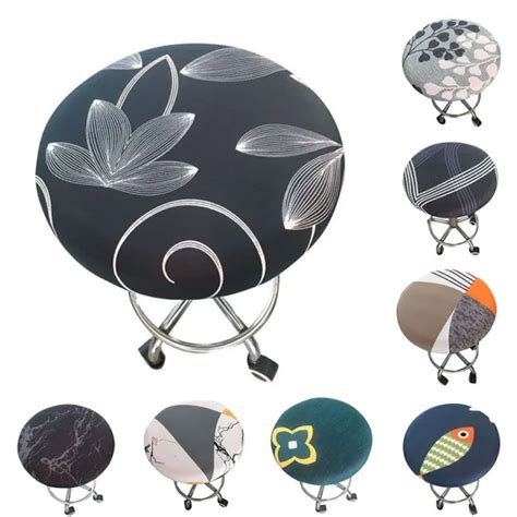 Housse De Chaise Ronde Pour Tabouret De Bar Si Ge Lastique Souple All