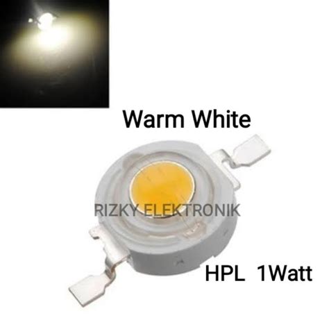 Jual Lampu HPL High Power LED 1W 1 Watt Mata COB Super Bright Warm