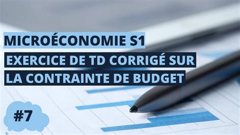 Exercice De Td Corrig Sur La Contrainte Budg Taire Micro Conomie S