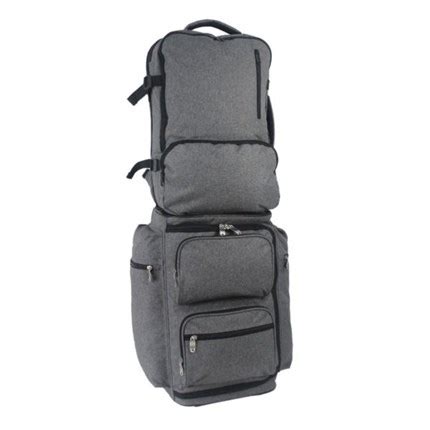 Heather Grey 2 Pc Set - Multi-functional Backpack & 20" Wheeling Duffel ...