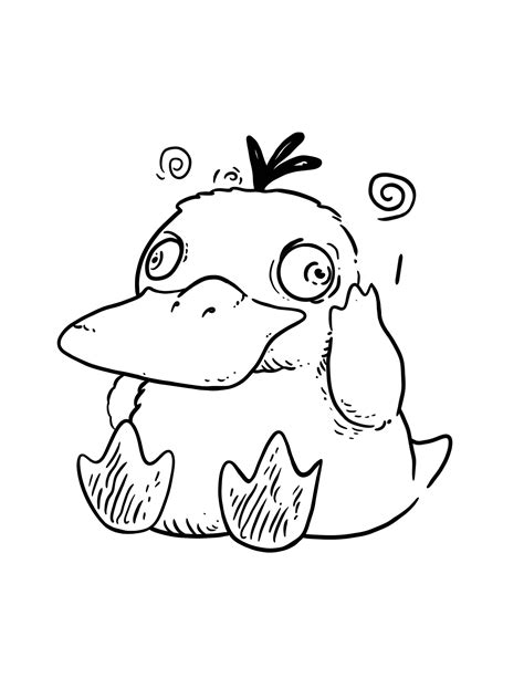 psyduck coloring page 1