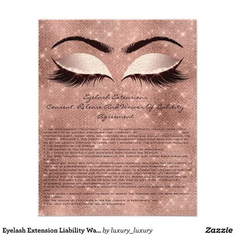 Eyelash Extension Liability Waiver Eyes Rose Spark Flyer Flyers