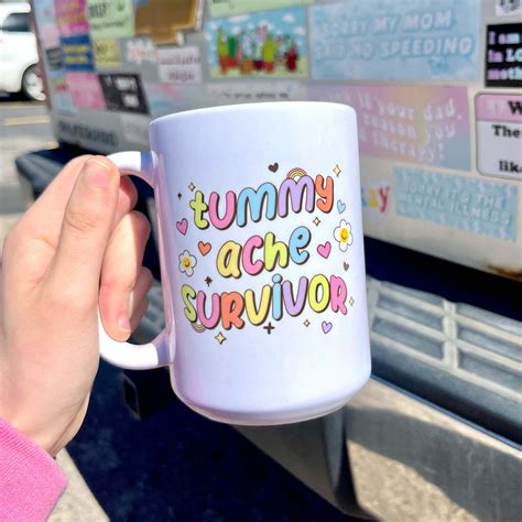 Tummy Ache Survivor Handpressed 15oz Mug – The Funnel Cake Tree