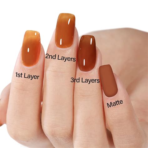 AILLSA Jelly Brown Gel Nail Polish Dark Nude Gel Polish Sheer Amber