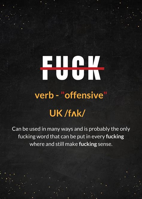 FUCK DEFINITION TEXT ART Poster Picture Metal Print Paint By Gani