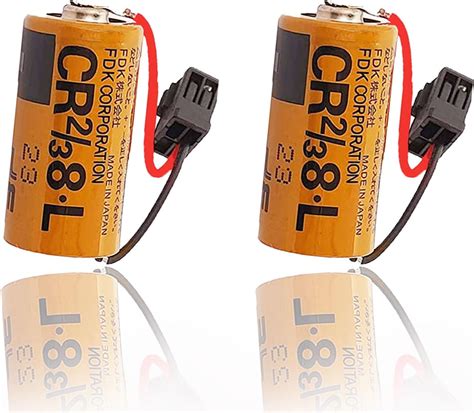 Amazon.com: / 2-Pack / 3V CR2/38.L Battery with Black Plug for Fuji CR2 ...