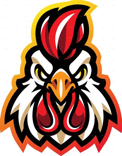 Rooster Head Esport Mascot Vectors GraphicRiver